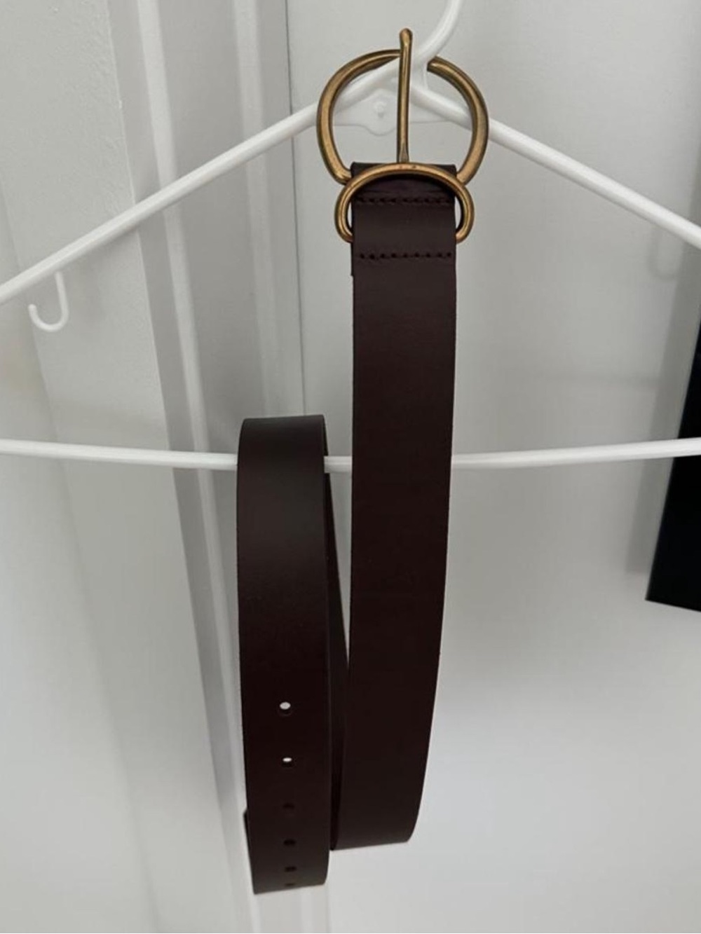 Madewell O buckle mahogany Brown belt with gold buckle size M NWOT